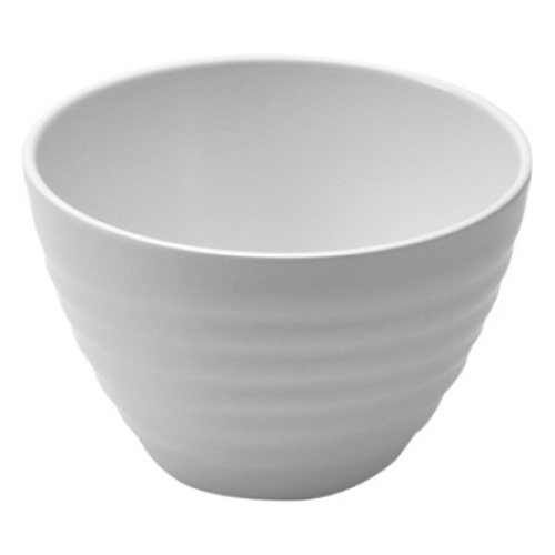 White Melamine Rippled Bowl diam. 140x90mm 650ml T1553